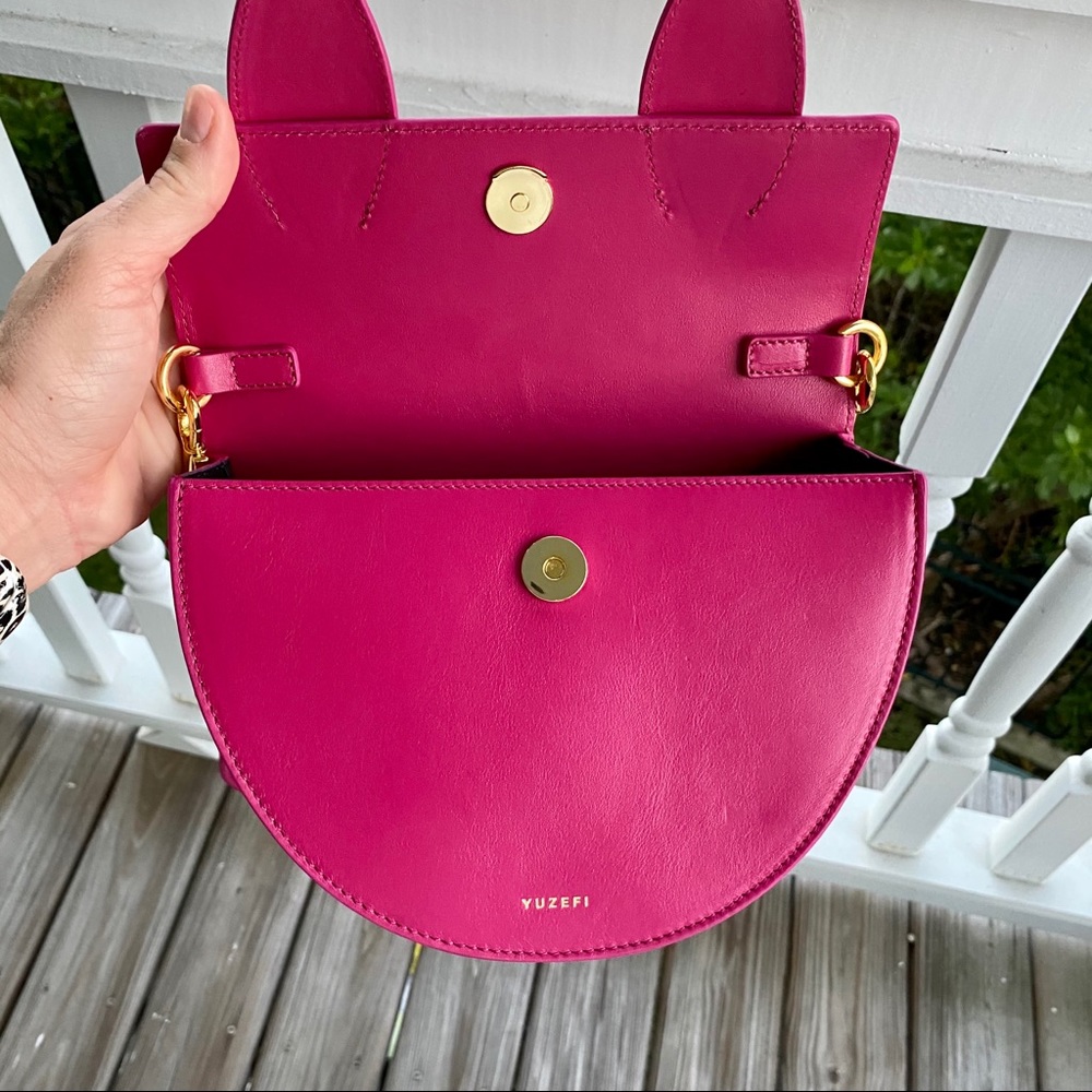 Yuzefi Delores Knot Top Handle Bag in Fuchsia - Picture 15 of 16